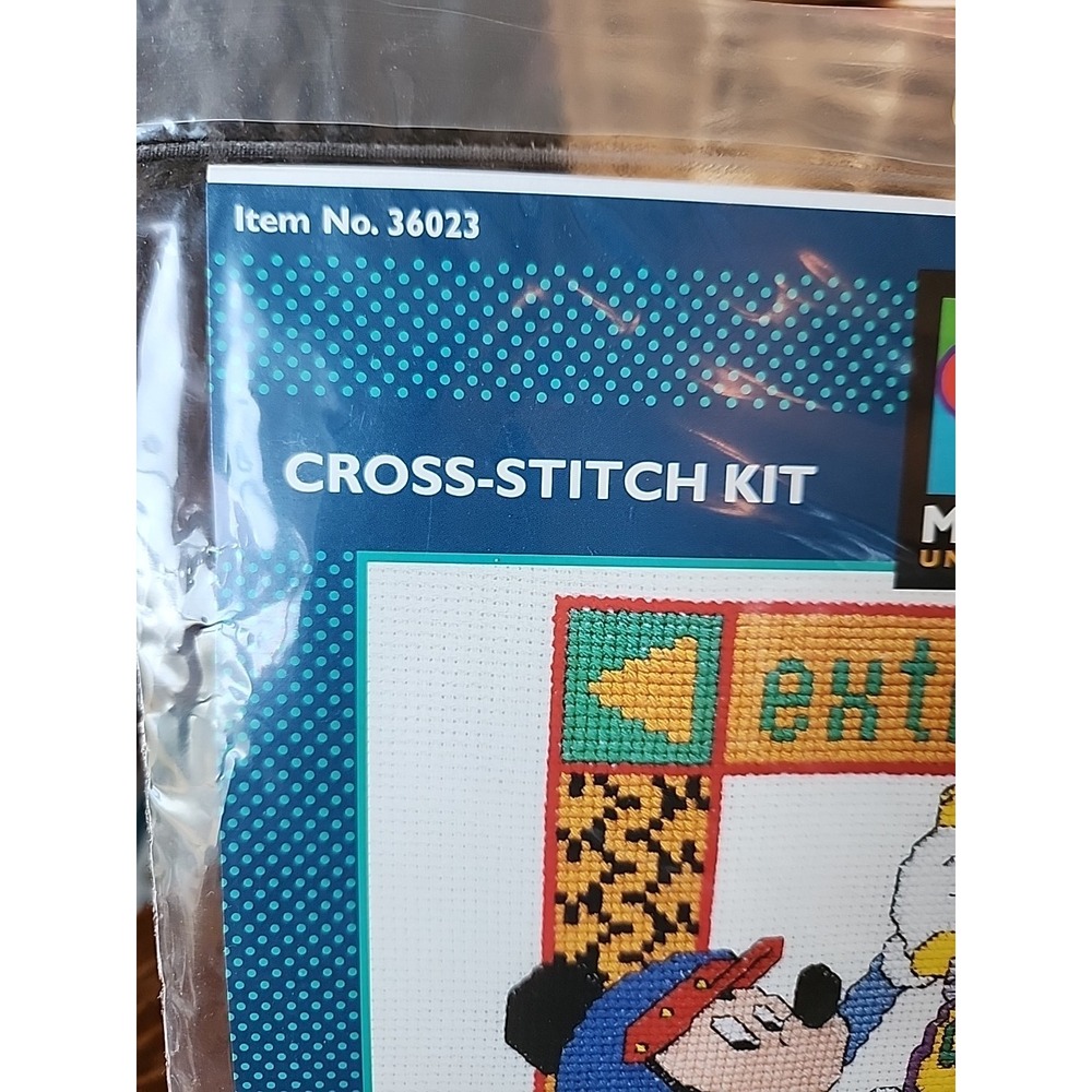 NOS Disney Mickey Mouse Unlimited Counted Cross Stitch Kit Motorcycle Motocross‎ - Picture 6 of 13